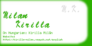 milan kirilla business card